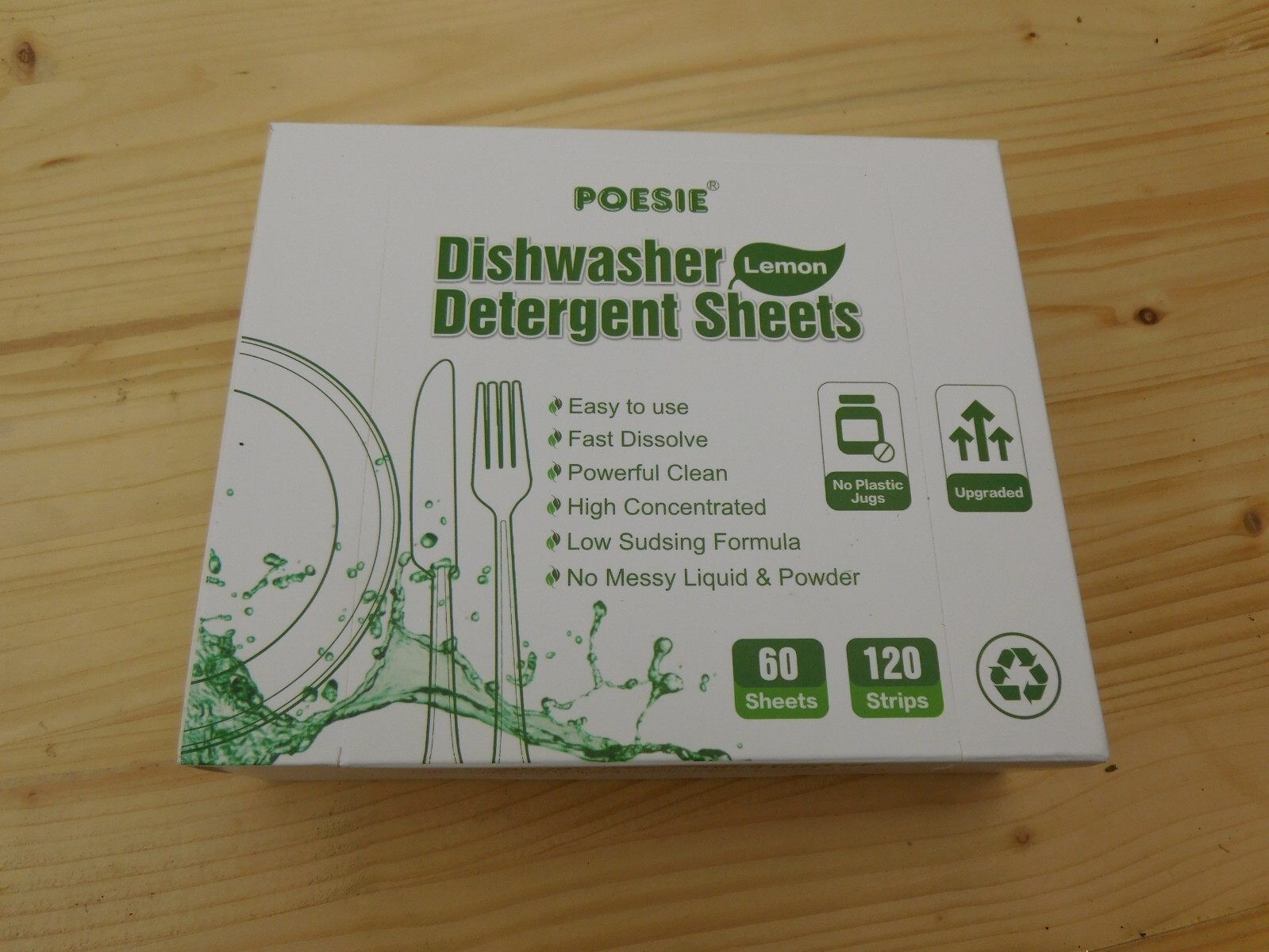 Poesie Dishwasher Detergent Sheets 60 Sheets/120 Strips Lemon Scent Exp 8/15/25