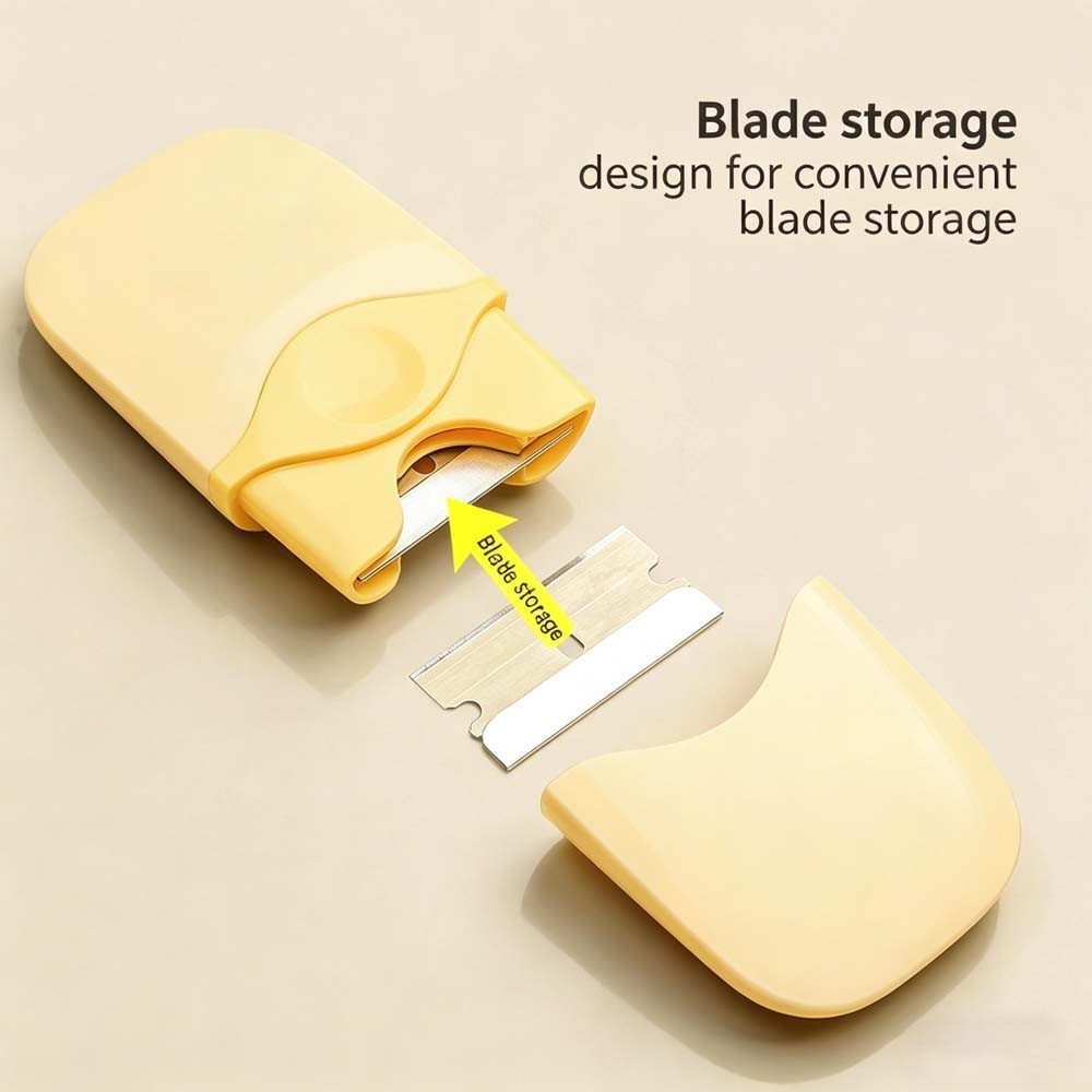 Compact Cleaning Scraper with Razor Blades, Ideal fits Removing Labels & Residue