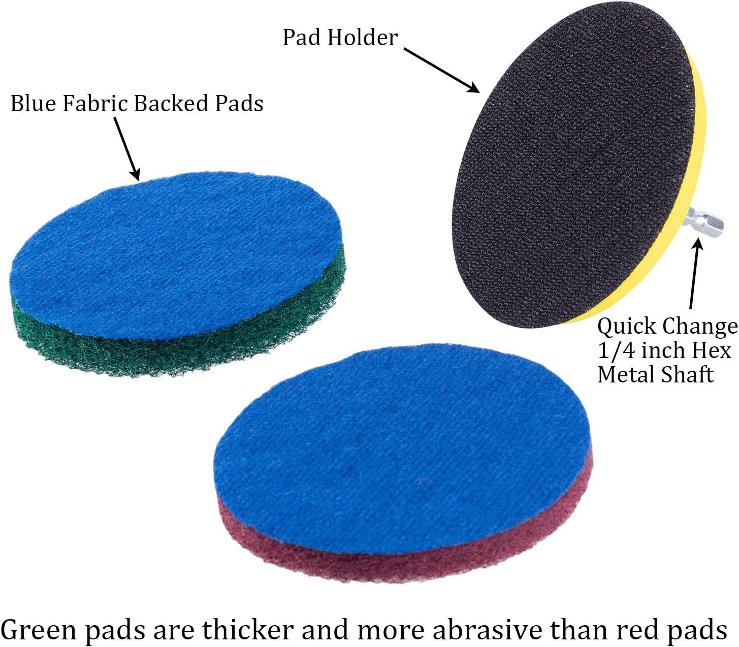 4 Inch Drill Power Brush Tile Scrubber Scouring Pads Cleaning Kit, Includes Atta