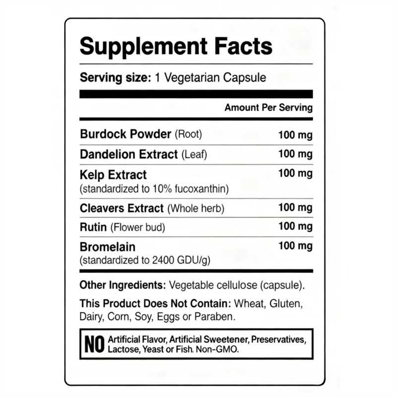 6-in-1 Lymphatic Complex,Lymphatic Drainage Supplements|Herbal Blend