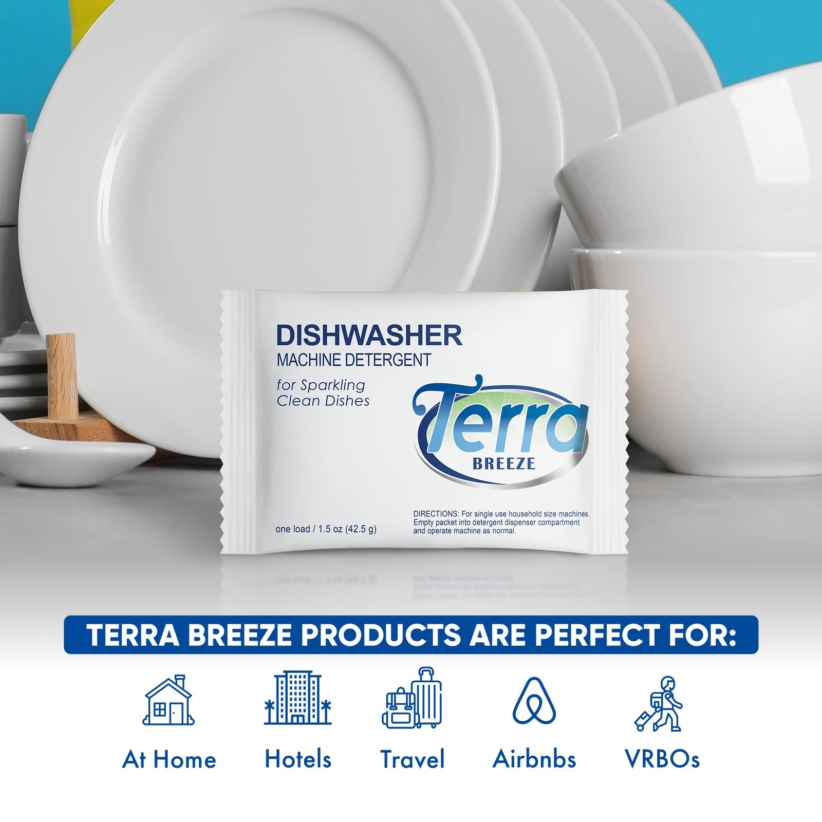 Automatic Dishwasher Detergent Powder,1.5 oz. Individually Wrapped Packets (5…