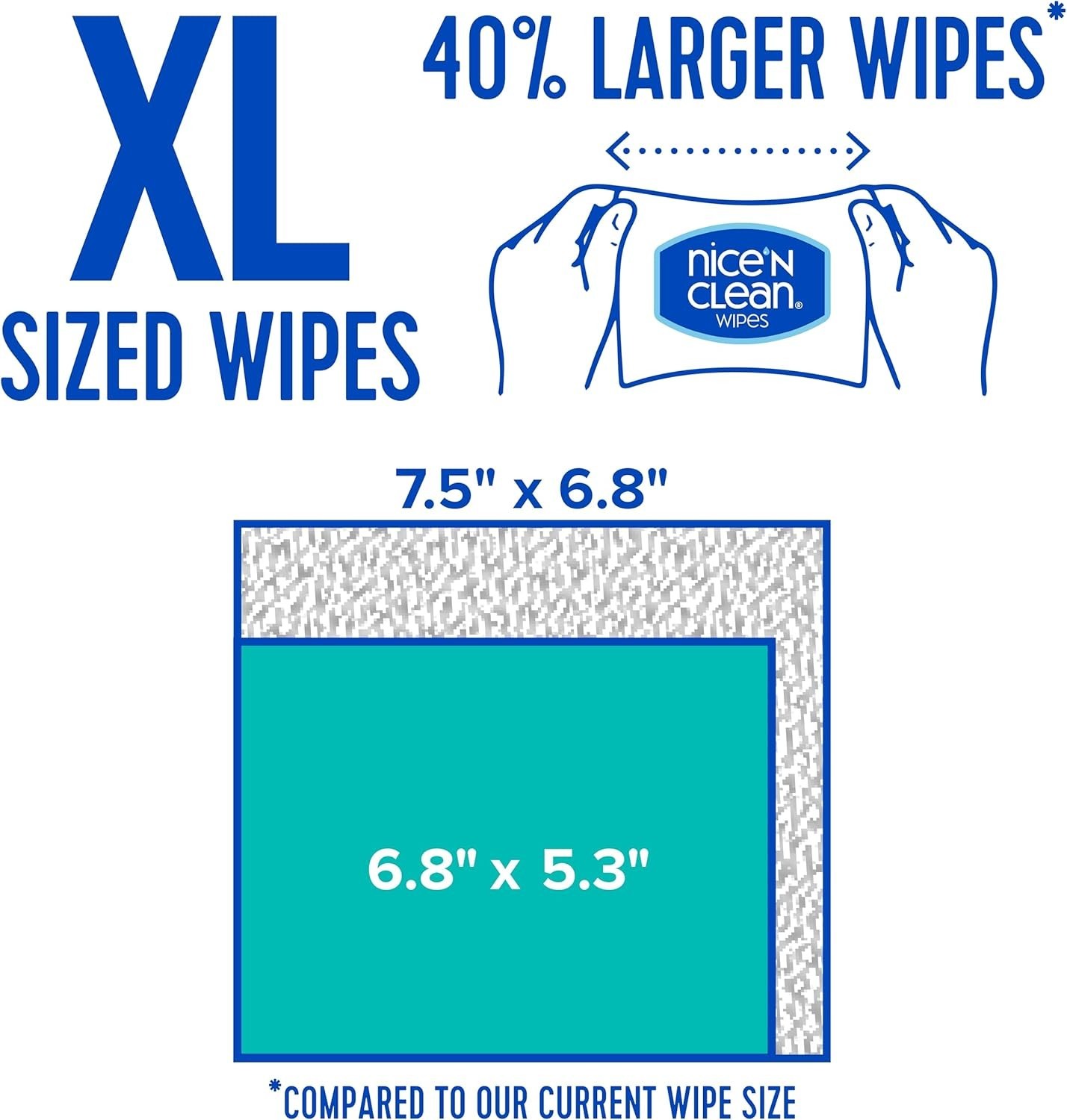 Fragrance-Free XL Wet Wipes – Gentle, Hypoallergenic & Eco-Friendly, 180 Count