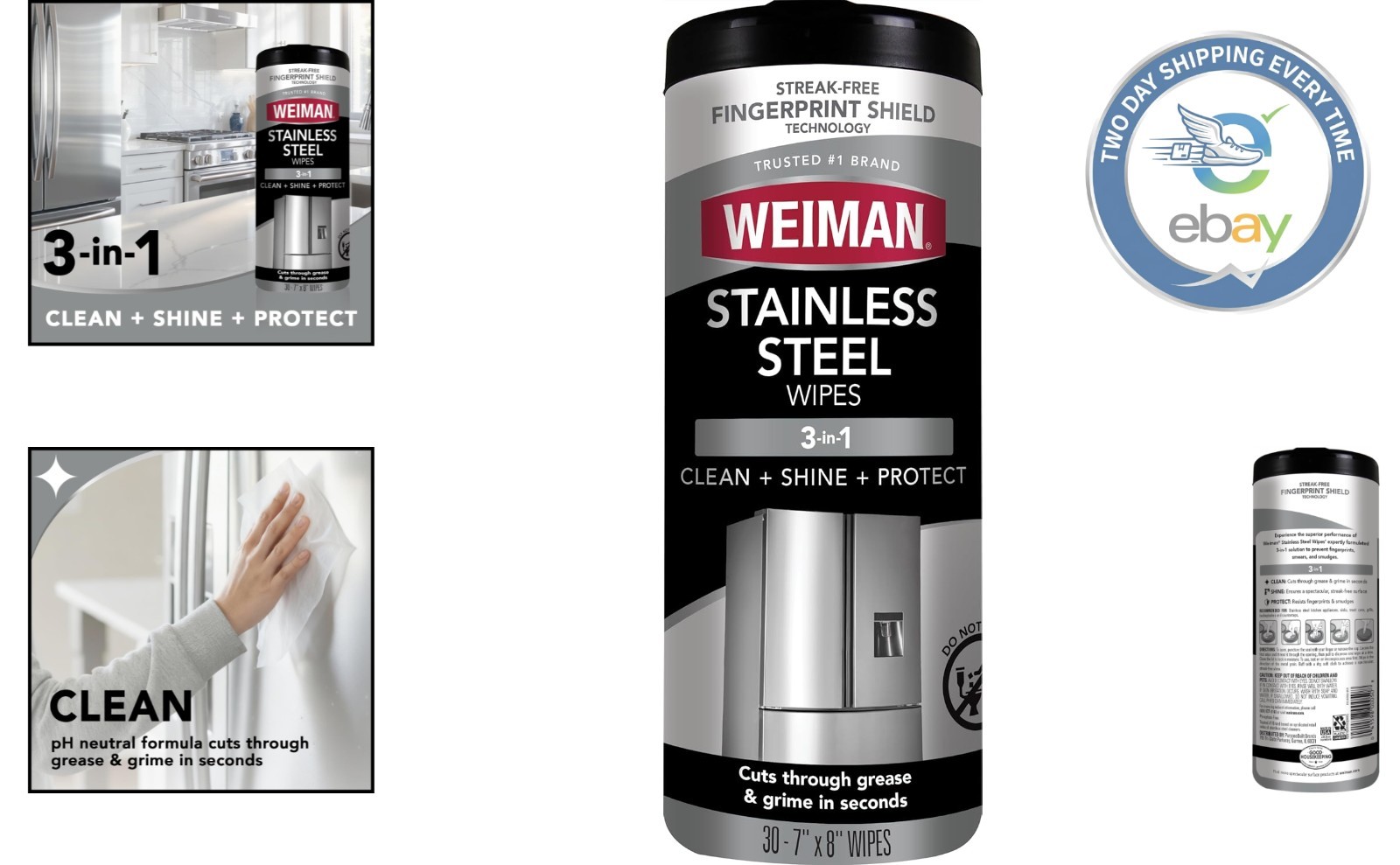 Stainless Steel Appliance Wipes – 30 Count for Dirt, Grime & Grease Removal