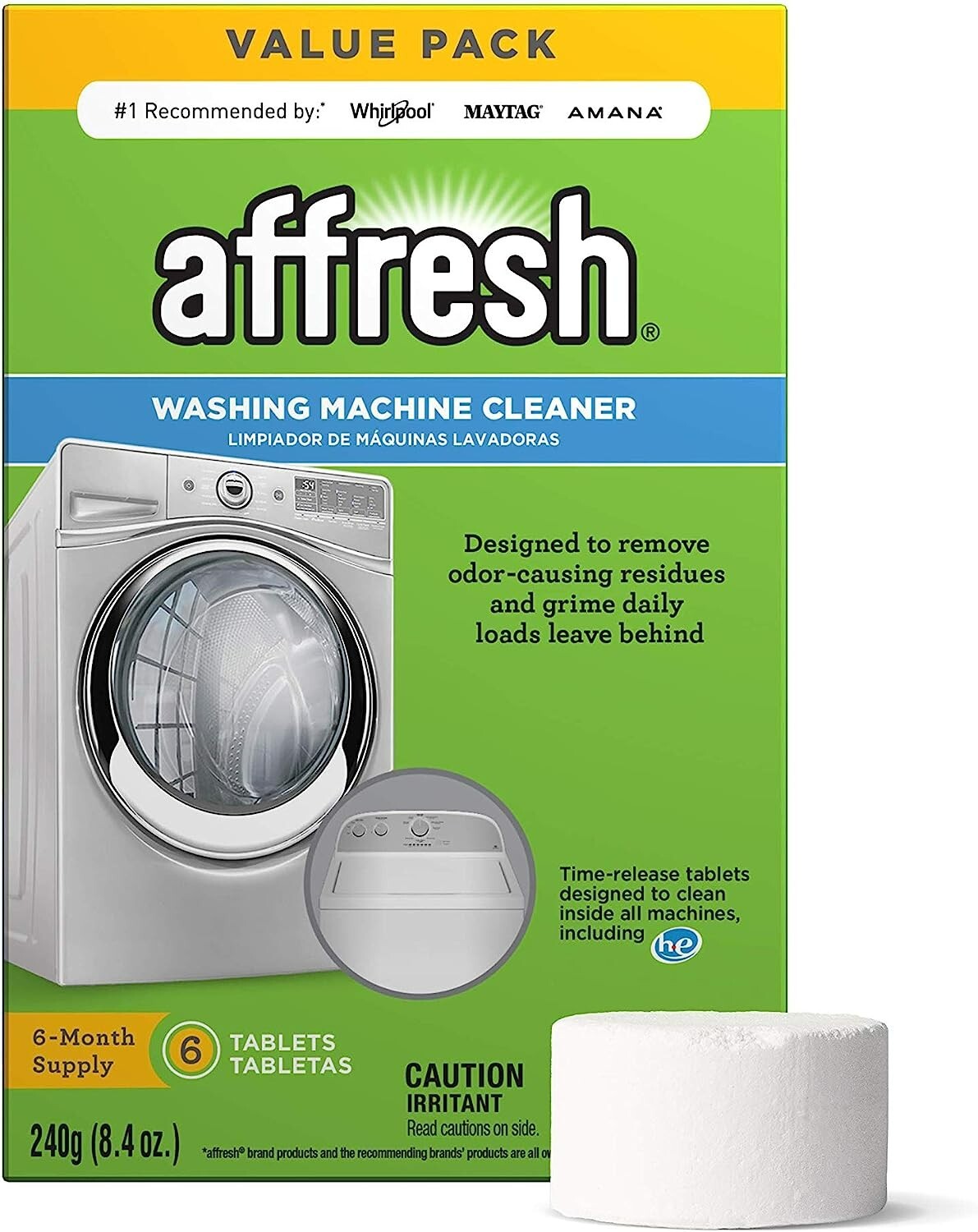 Affresh Washing Machine Cleaner Cleans Front Load and Top Load Washers 6 tablet