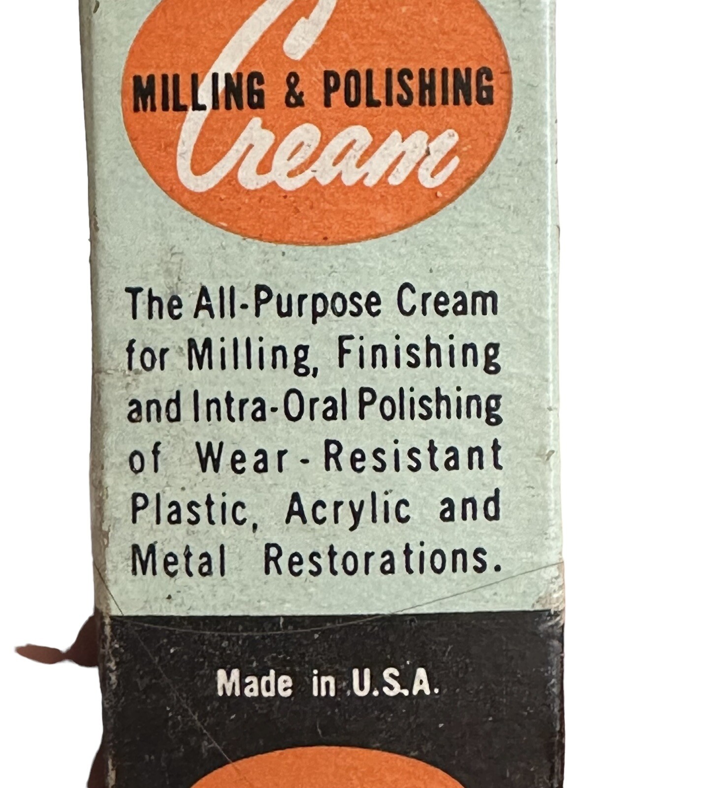 Vtg WJ Milling Metal Cleaning Polishing Creme Cream Metal Tube Tv Prop READ