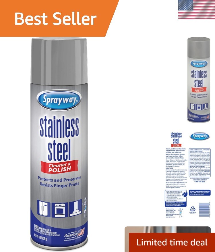 Versatile Water-Based Stainless Steel Cleaner – 15 Fl Oz for Smudge-Free Shine