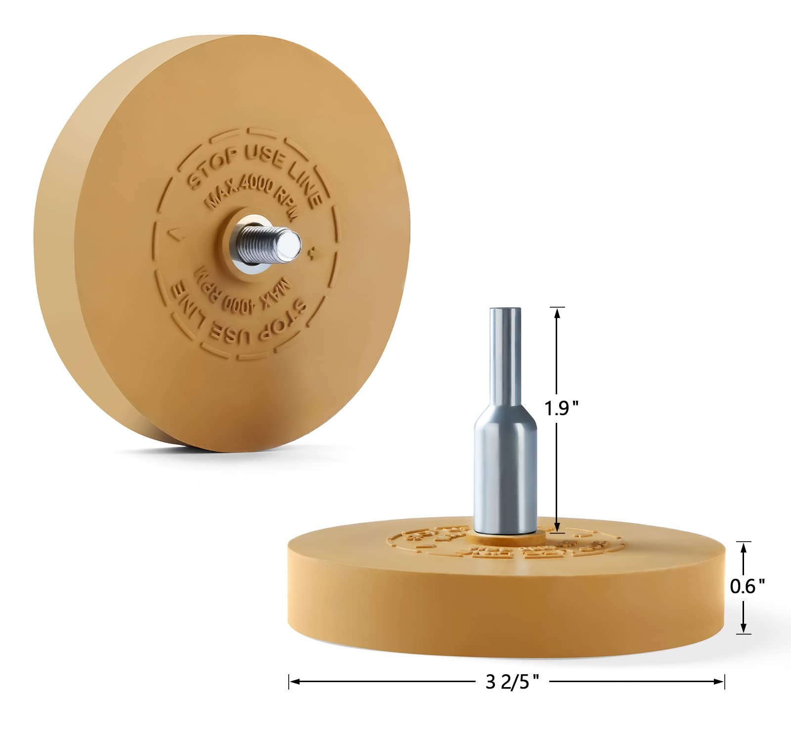 Rubber Eraser Wheel 2 Pack Drill Adapter Decal Remover For Car Vinyl Sticker Pin