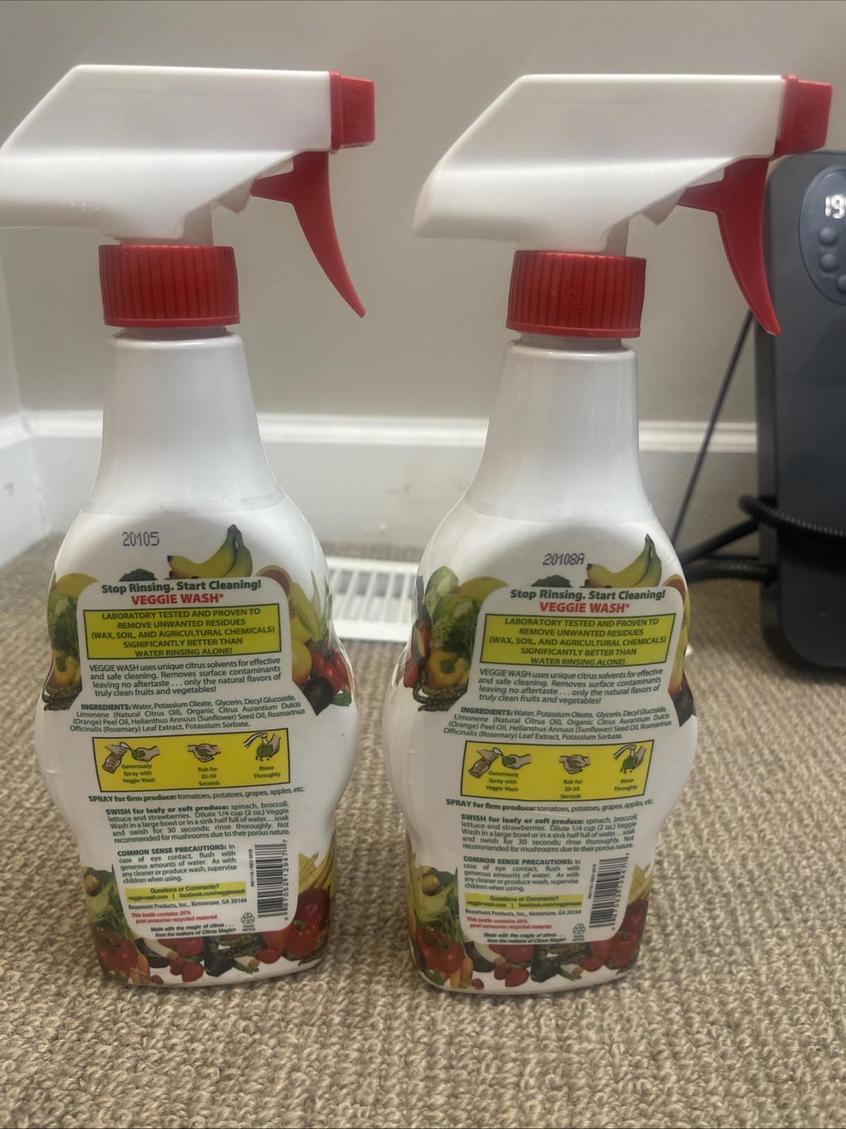 2 Veggie Wash Fruit Vegetable Produce Cleaners 16oz 2025 Label