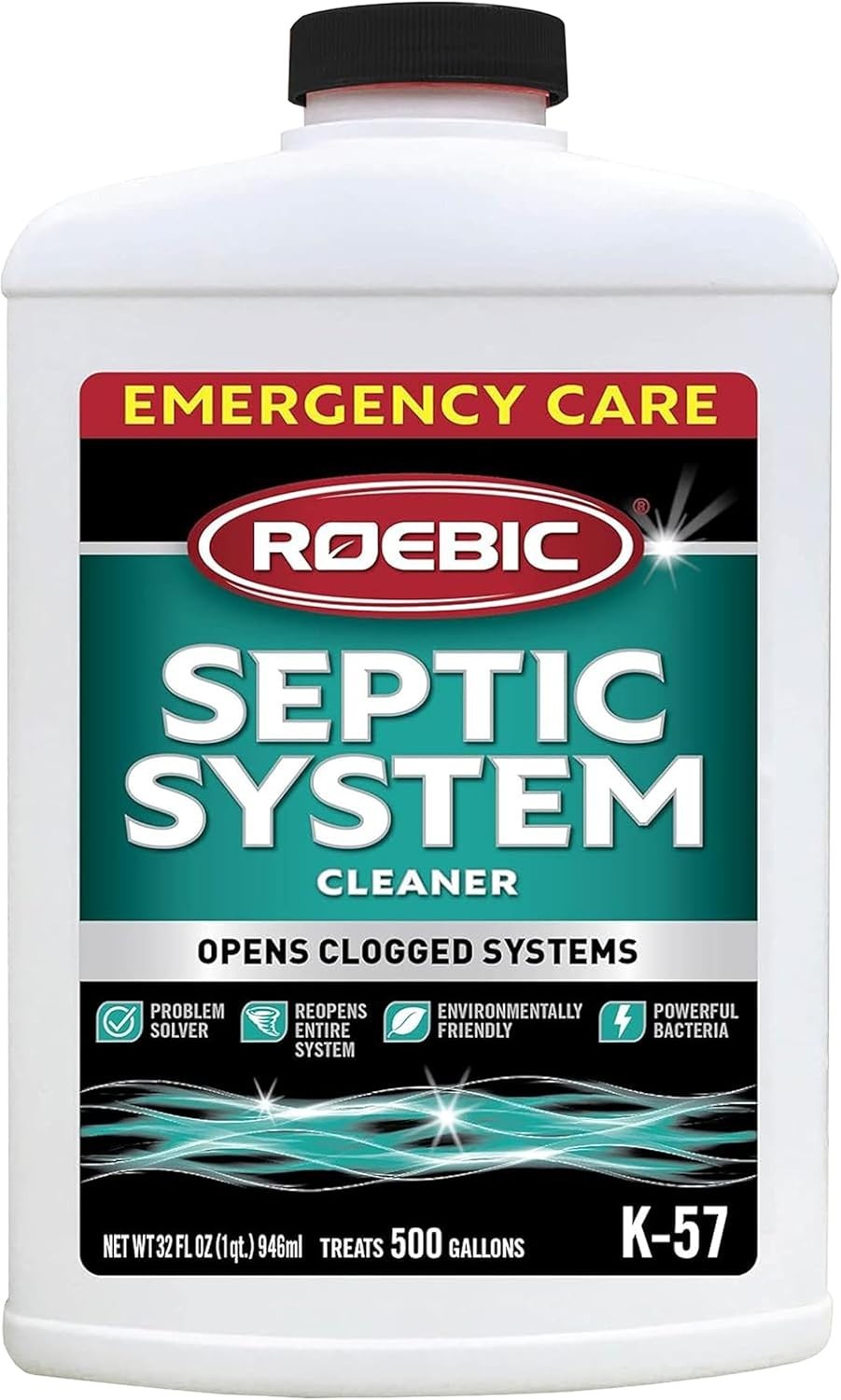 32 Oz Unscented Septic Cleaner – Safe & Fast Action for 500 Gallon Systems
