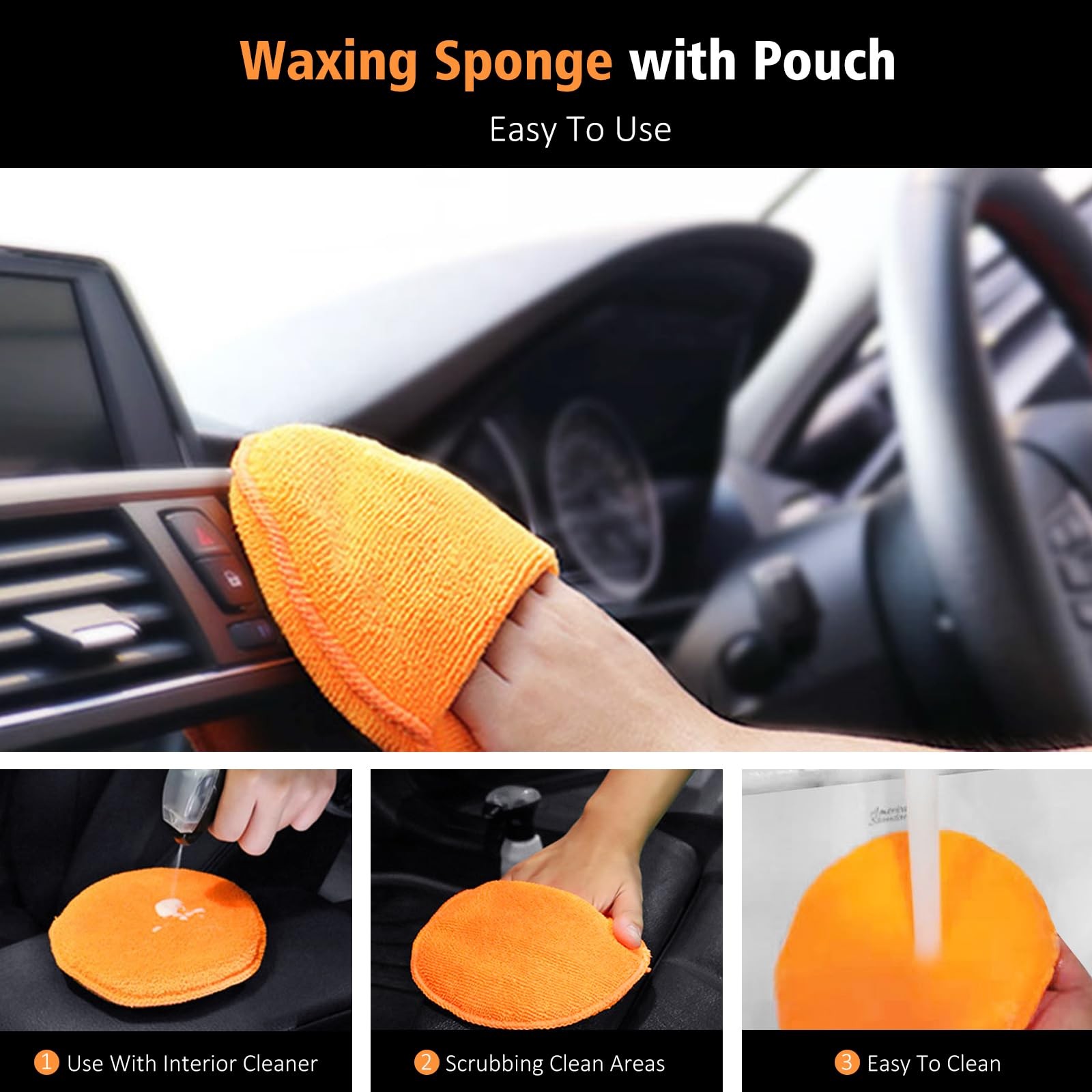 YeewayVeh 7PCS Car Interior Detailing Kit, Horse Hair Car Leather Brush, Appl…