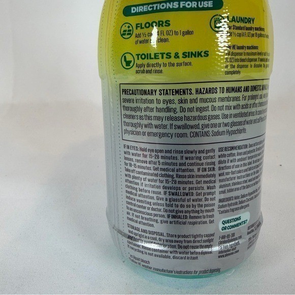 Set 4 Cloralen Platinum Lemon Fresh Bleach Liquid Gel 20.29 fl oz 3-in-1