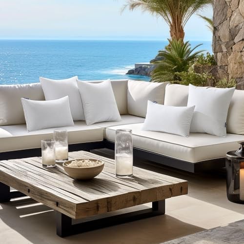 MIULEE 2 Pack 18×18 Inch Outdoor Pillow Inserts Waterproof Decorative Throw Form