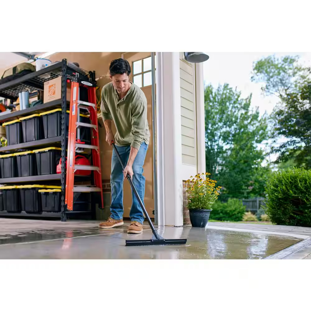 20 In. Plastic Rubber Floor Squeegee with 52 In. Handle