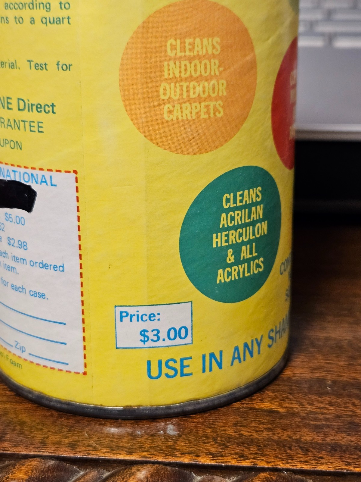 1971 Powered Lustre-Clene Non Toxic 9oz Shag Oriental Rugs NOT FOR USE Decor VTG