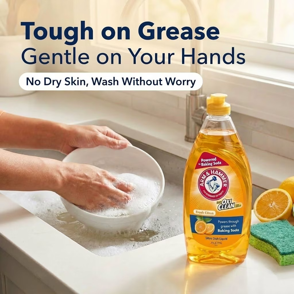 Arm & Hammer + Oxi Clean Ultra Dish Liquid Soap, Fresh Citrus, 115 oz