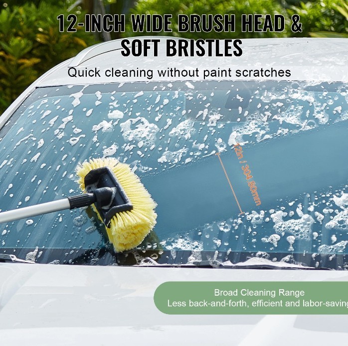 2 PACK- Soft bristle car wash brush head, Compatible with most standard poles