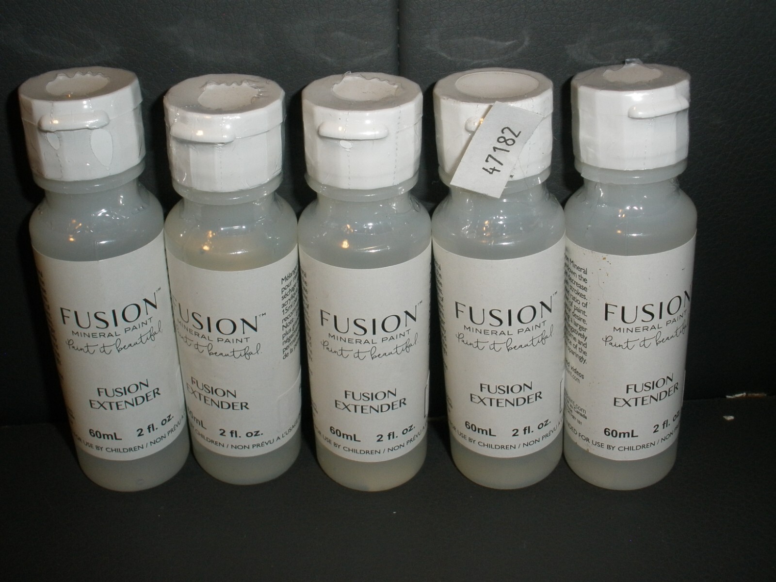 NEW Lot of 5 Bottles Fusion Mineral Paint 2 fl oz Fusion Extender