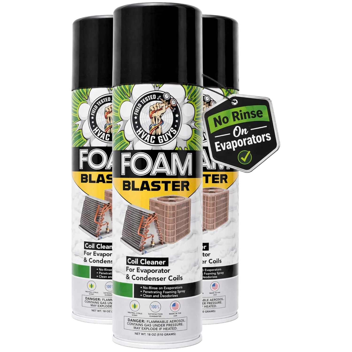 Professional HVAC Coil Cleaner Spray – 18oz (Pack of 3)