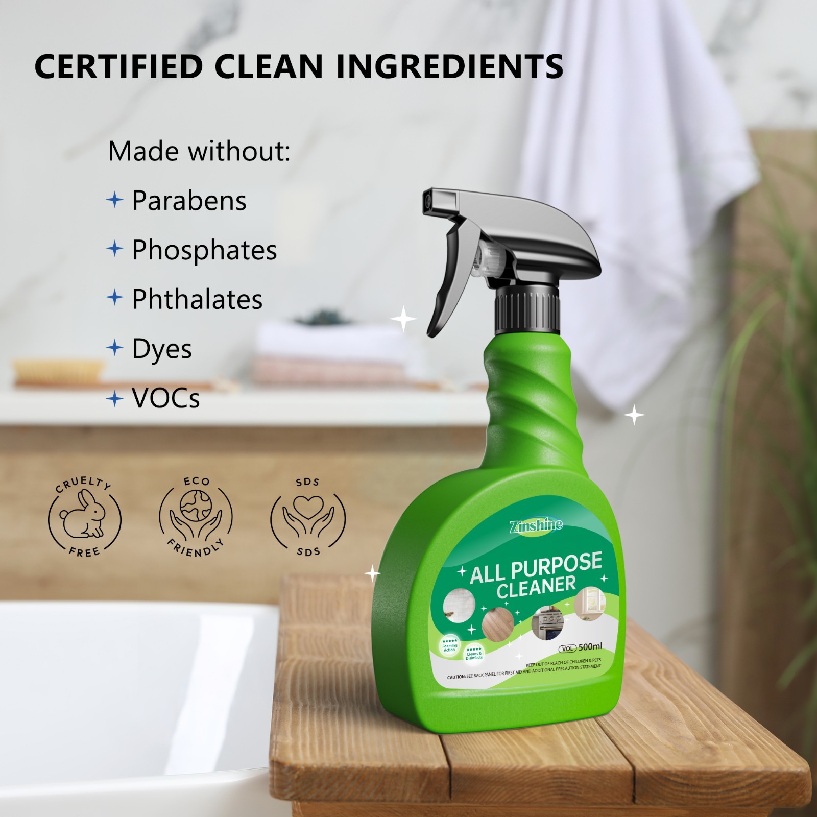 All Purpose Cleaner Spray 1 Pack Multi Surface Degreaser Kitchen Bath, 17oz