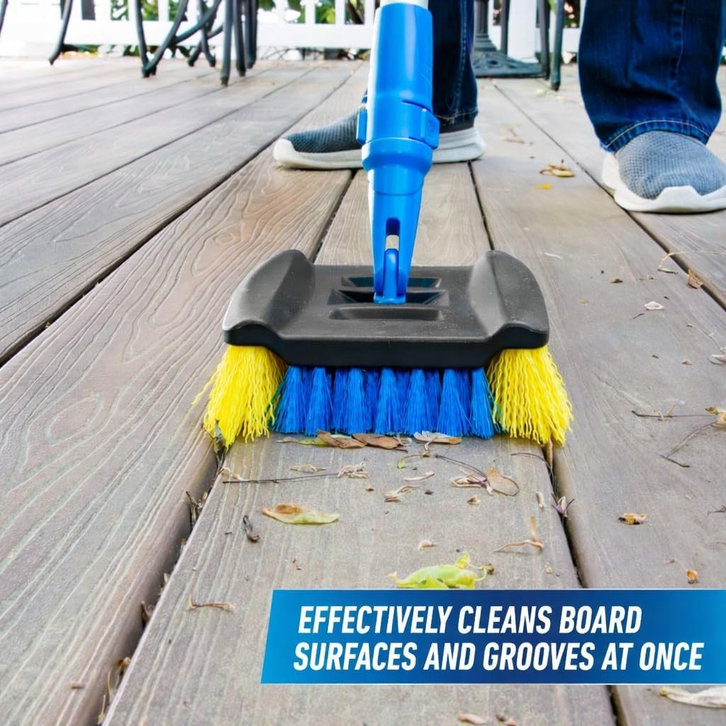 Professional Lock-On Wood & Composite Deck Brush with EZ Extend Pro Telescopic P