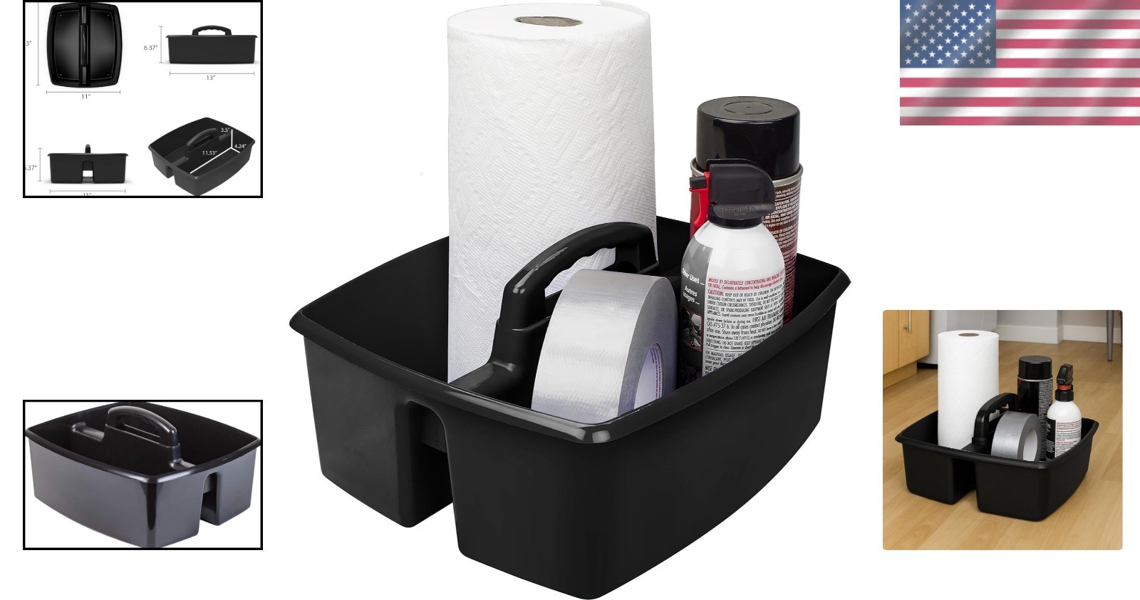 Versatile 2-Compartment Cleaning Caddy – Perfect for Home or Professional Use