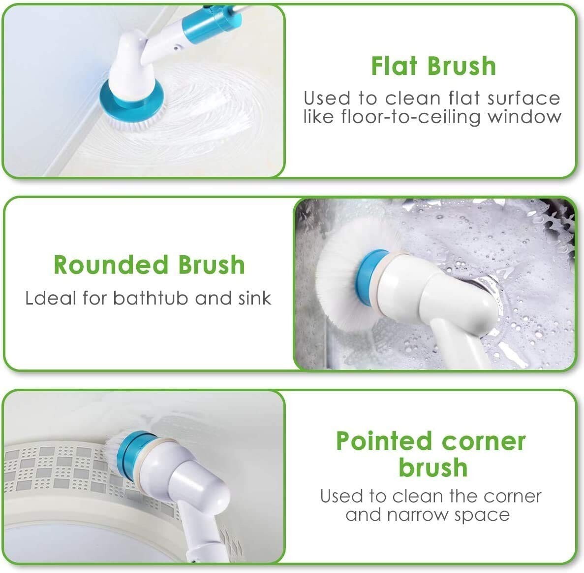 Cordless Spin Scrubber Brush Rechargeable Bathroom Floor Tile Shower Tub Cleaner