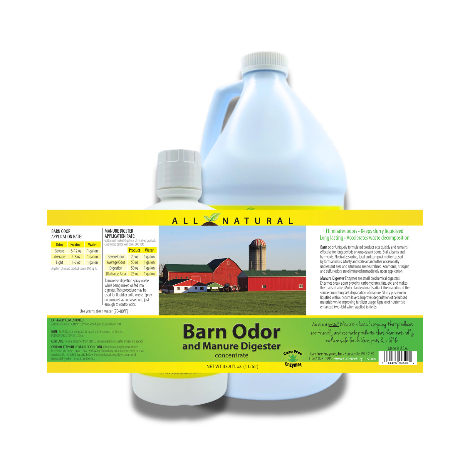 Concentrated Barn Deodorizer & Manure Digester | Ammonia Control for Livestock S
