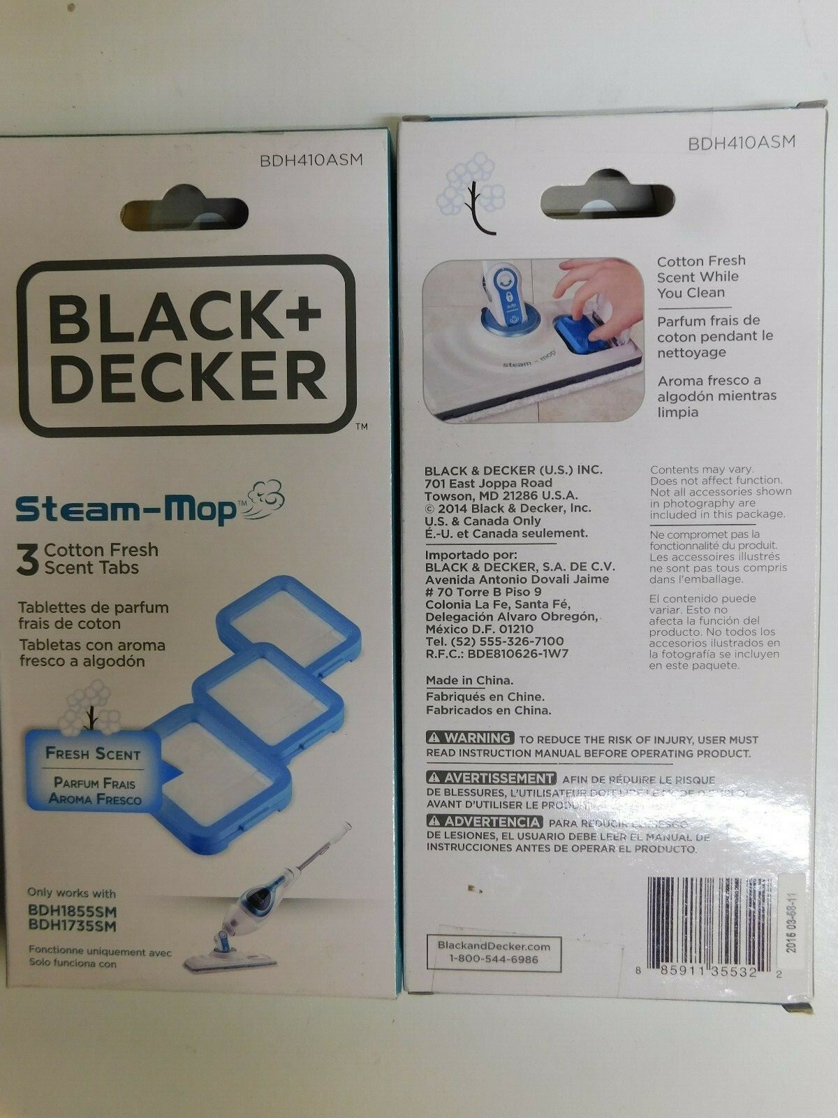 Black & Decker BDH410ASM Steam Mop Cotton Fresh Scent Tabs 2- 3-Pack