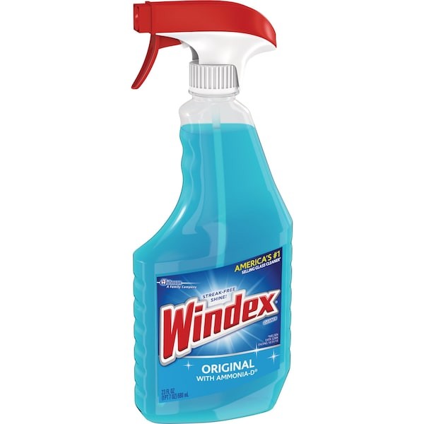 Windex 313042 Liquid Glass And Surface Cleaner, 23 Oz., Blue, Unscented,