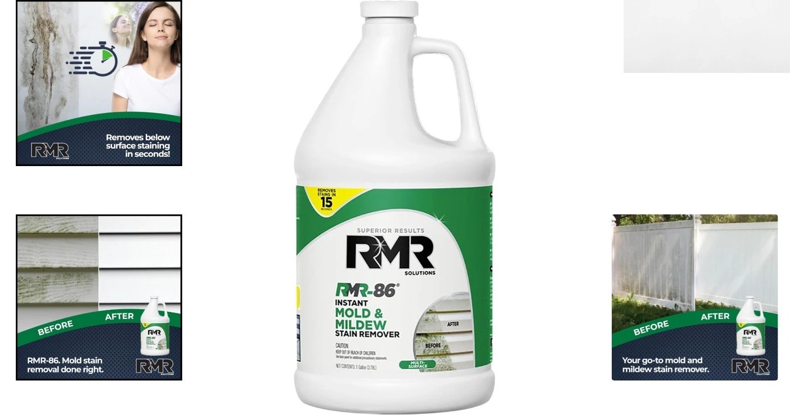 RMR-86 128 Fl Oz Fast-Acting Stain Remover – Effortless Mold and Mildew Cleanup