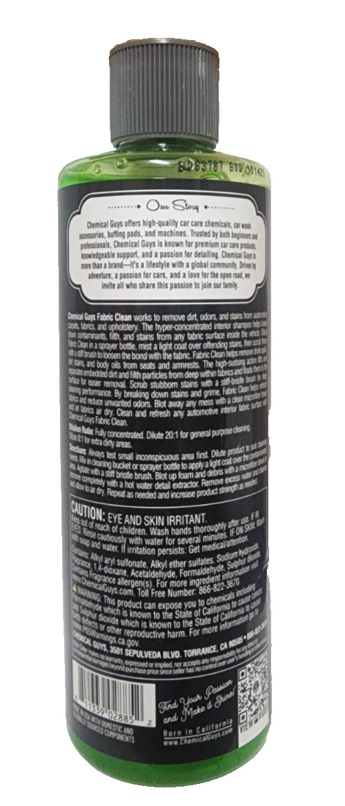 Chemical Guys Foaming Citrus Fabric Clean, Carpet and Upholstery Cleaner – Car C