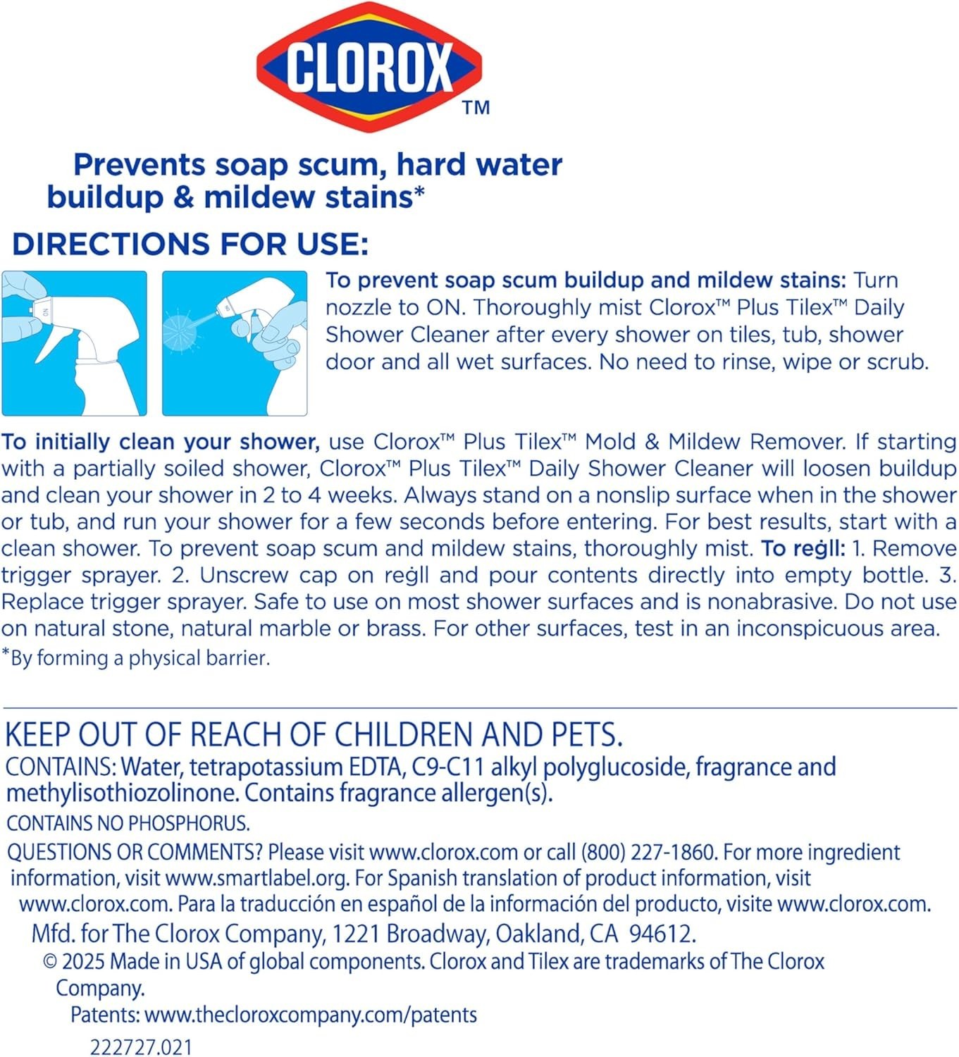 Shower Glass Cleaner – Professional Strength Shower Door & Tile Spray – Removes