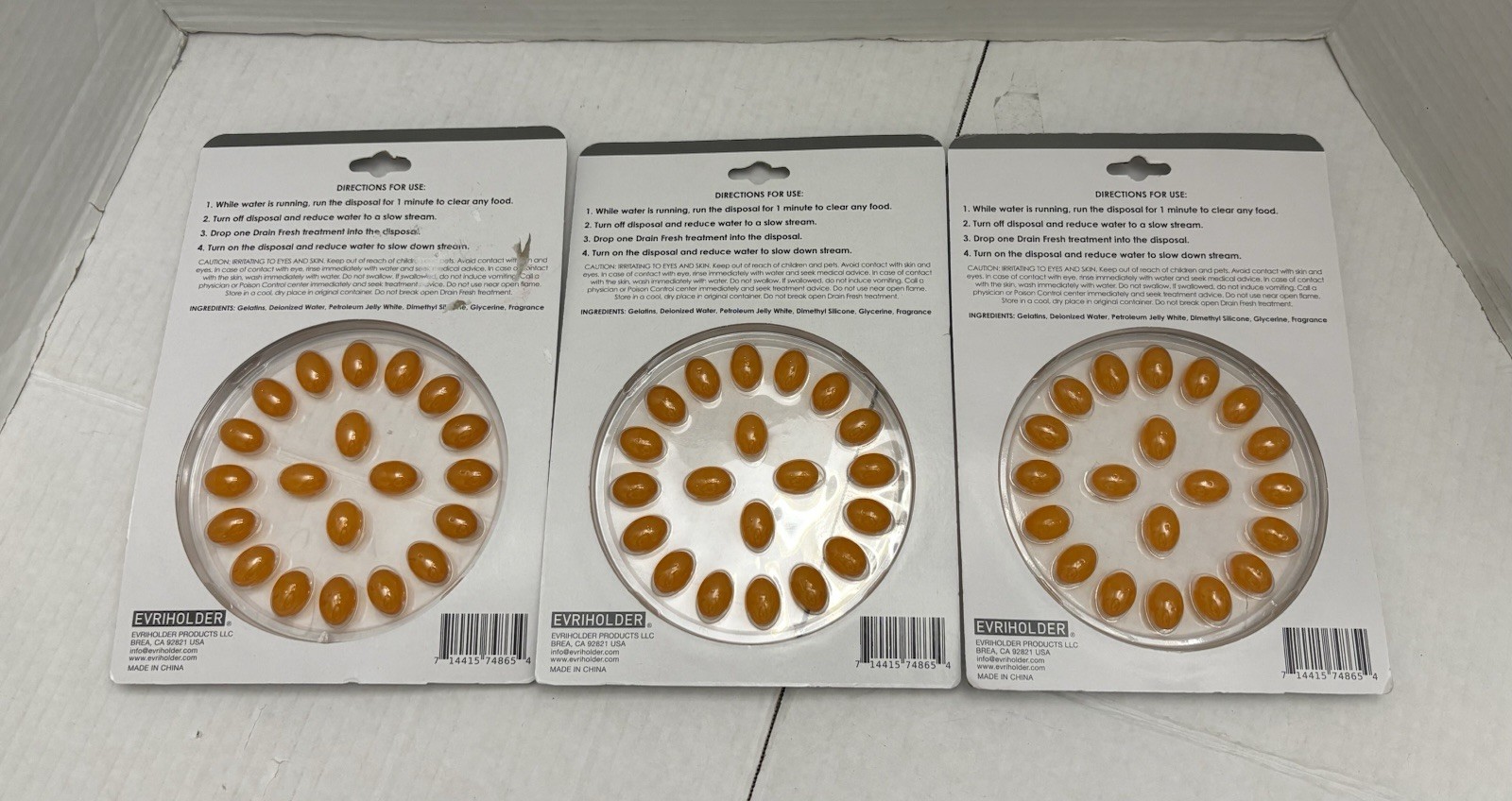 3-Pack Sophisti-Clean Drain Fresh Disposal Pods – 60 Pods Total – Orange Scent