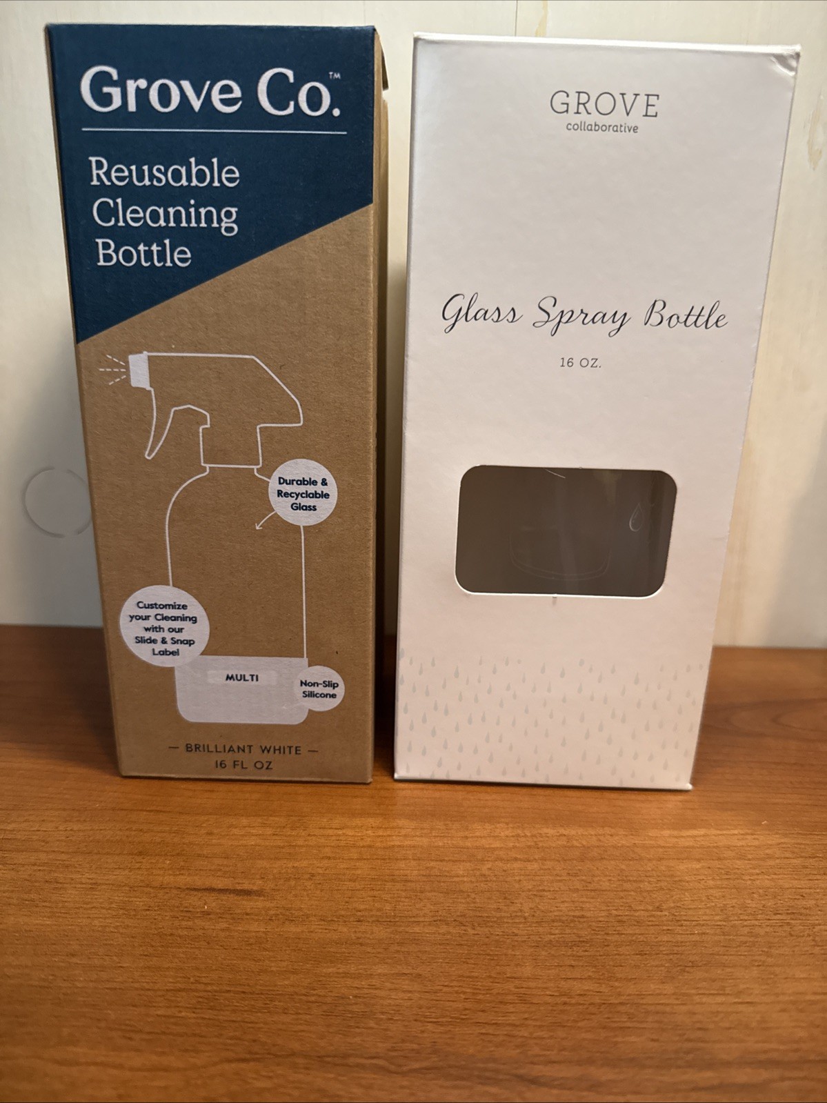 Lot 2 Grove Co Reusable Cleaning Glass Spray Bottles Brilliant White Tub & Tile
