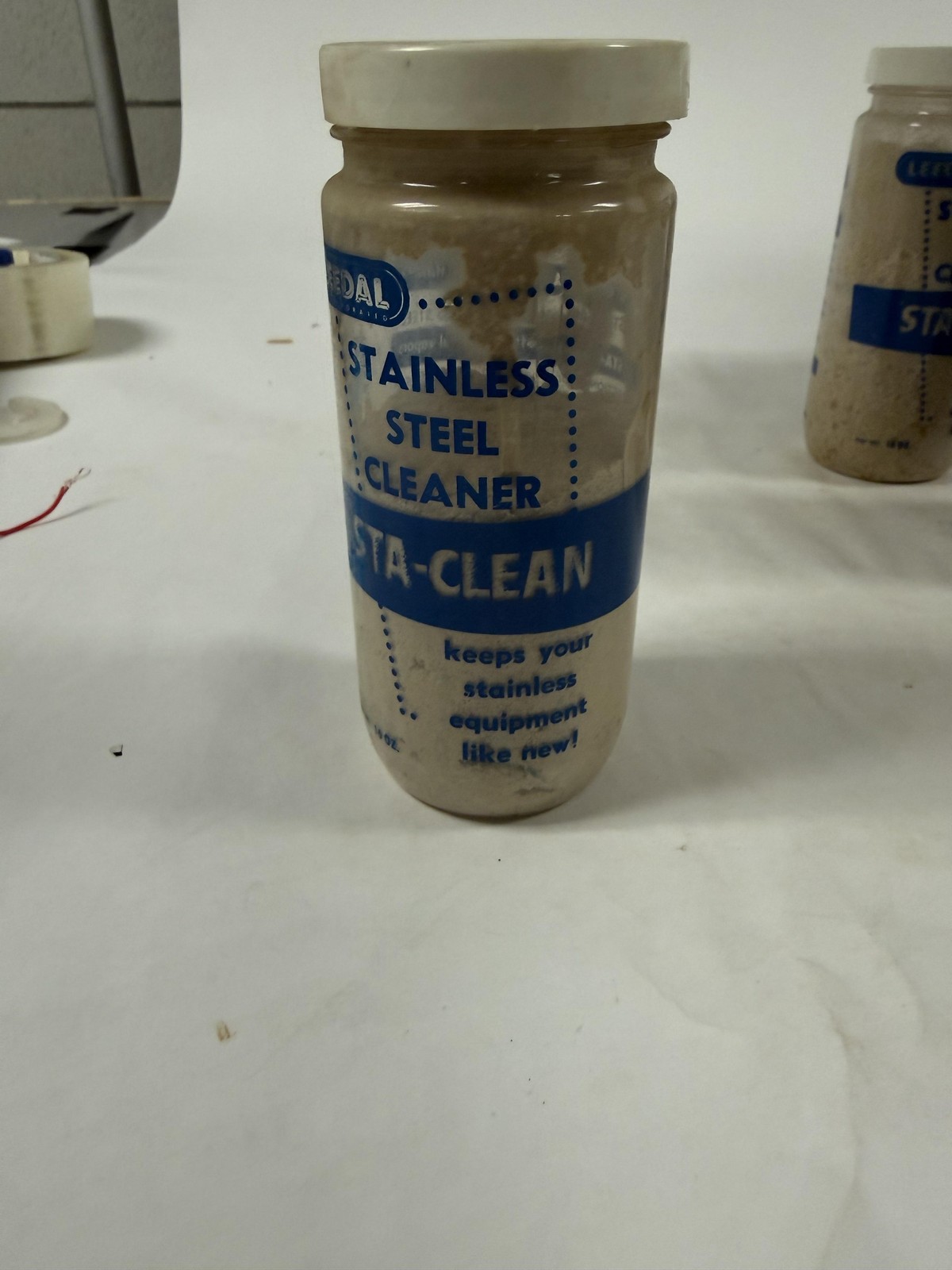Vintage Leedal Sta-Clean Stainless Steel Cleaner 6x16oz Jars Original Box