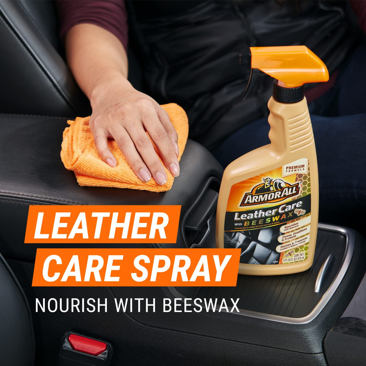 Armor All Leather Care Spray with Beeswax 16 Fl Oz Interior Cleaner