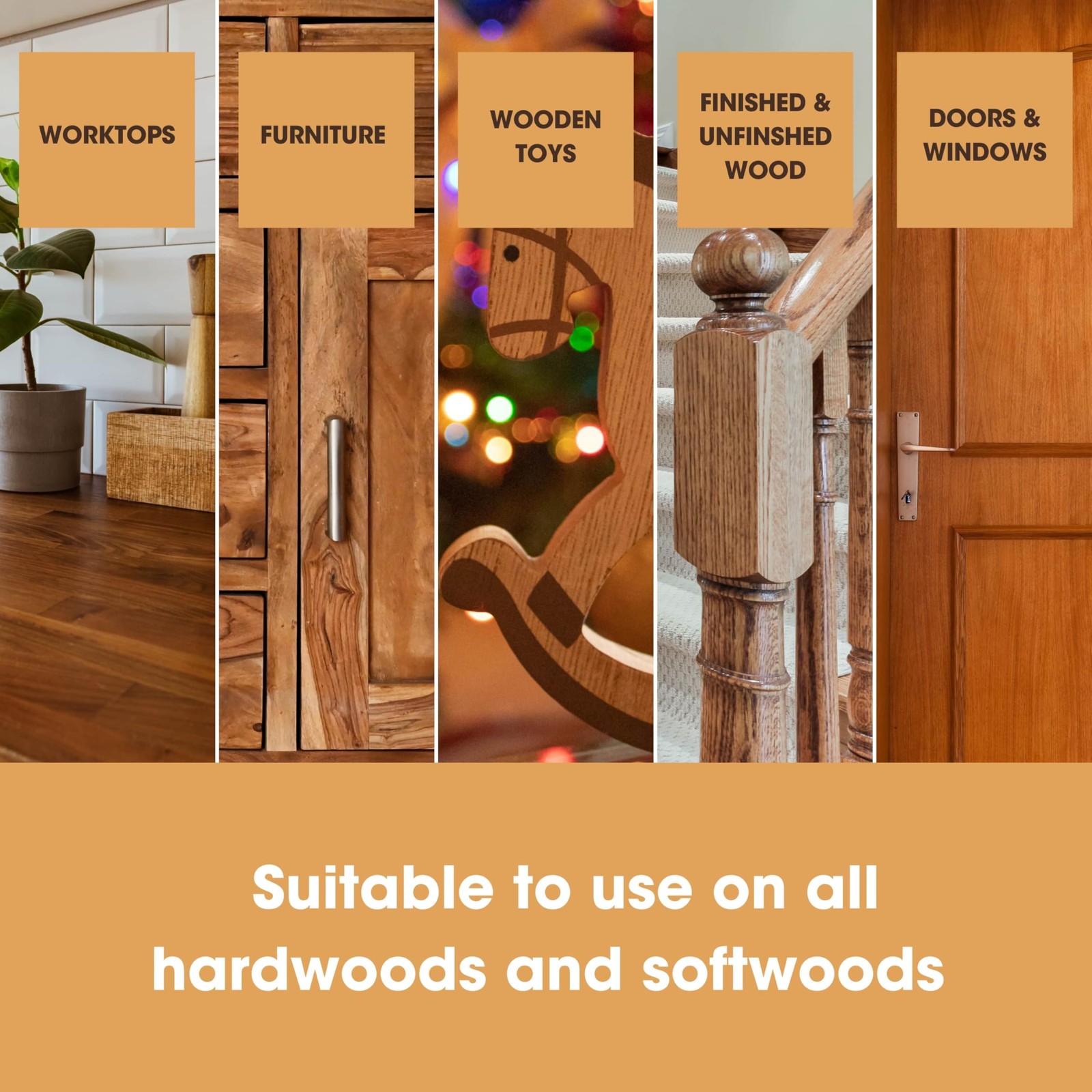 Wood Wax & Polish – Natural Beeswax & Orange Oil Wood Conditioner – Restores …