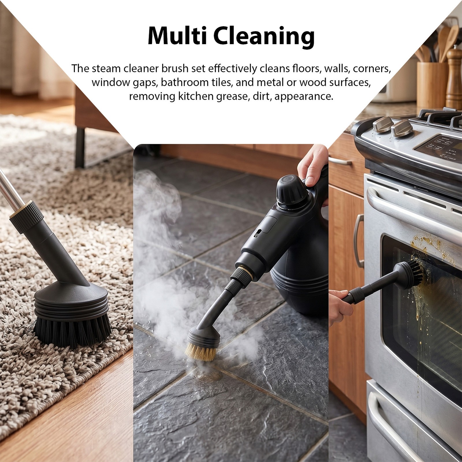 6 Pack Steam Cleaner Brush Set For Bathroom And Kitchen Cleaning ZTFX