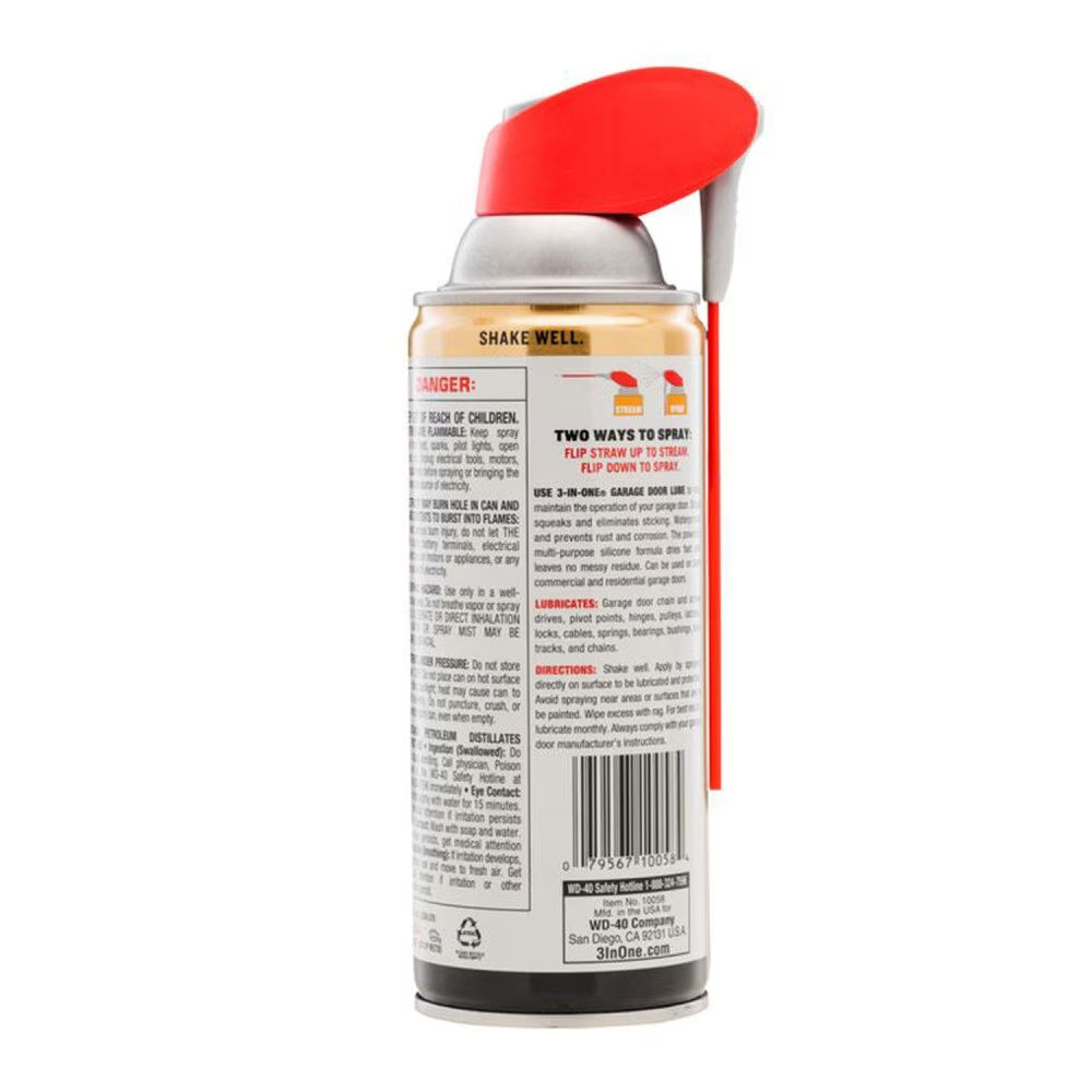 (4 pack) 3-IN-ONE Professional Garage Door Lubricant Smart Straw Sprays, 11 oz