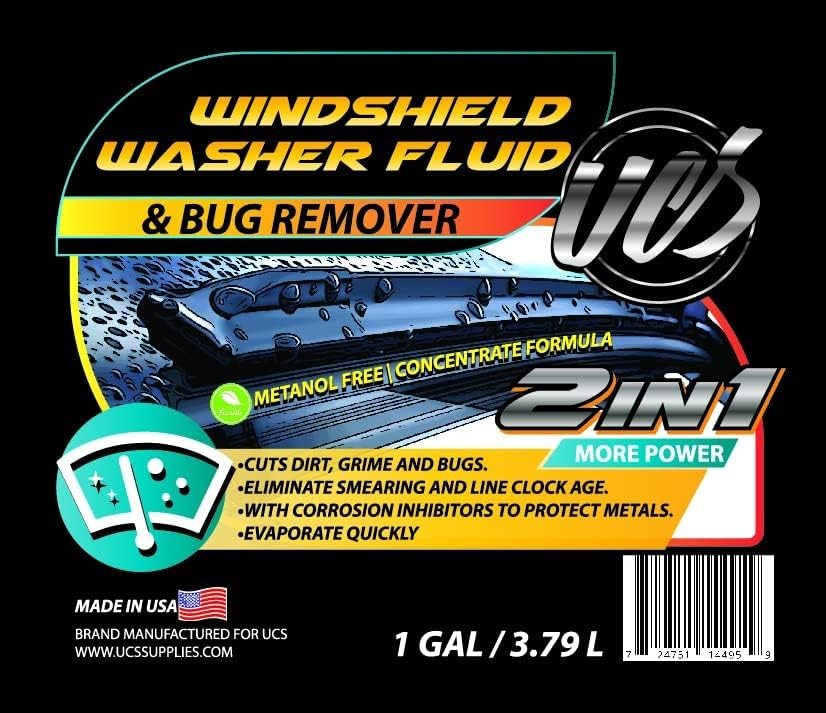 2-In-1 Car Windshield Washer Fluid & Bug Remover 1 Gallon Ready to Use Pack of 1