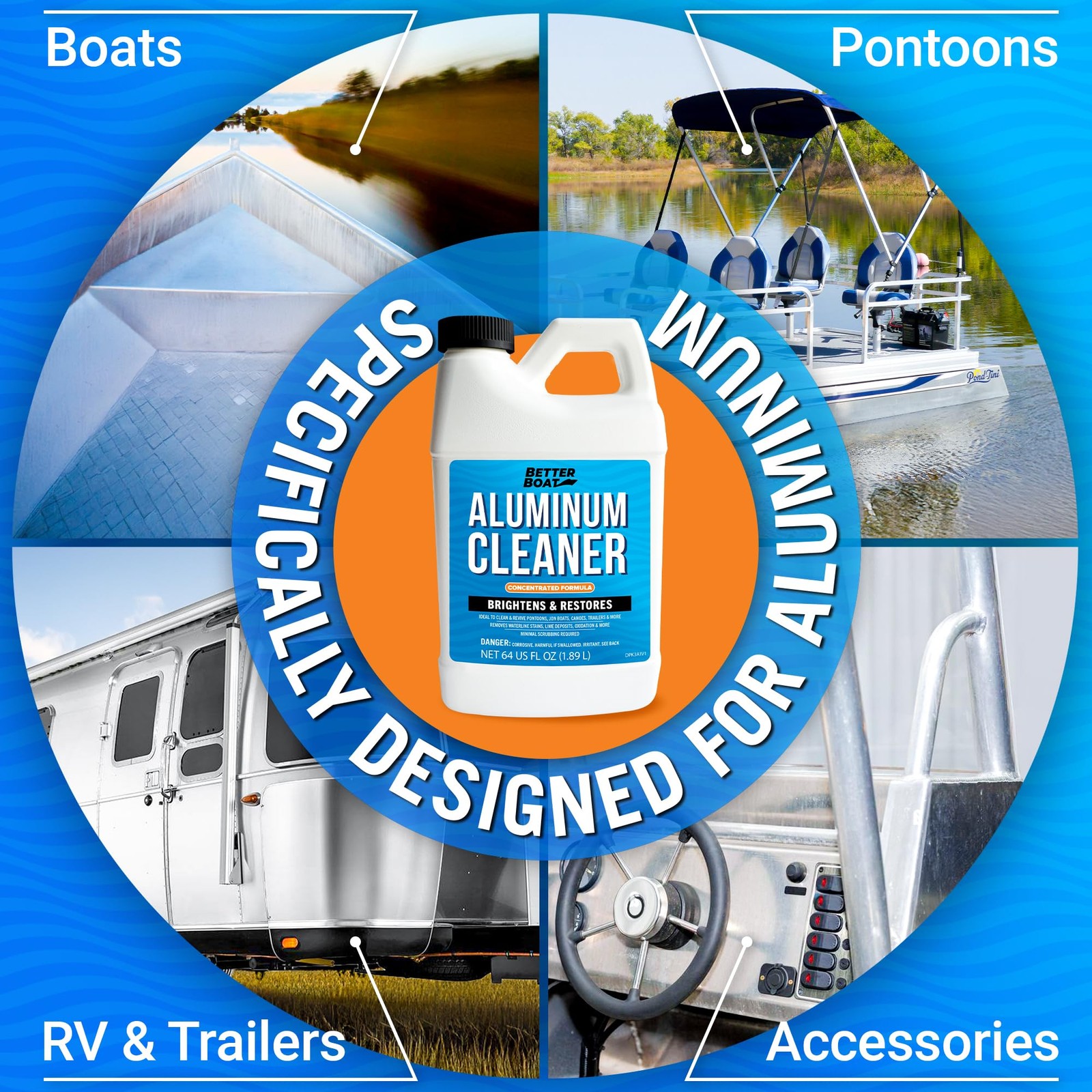 Aluminum Cleaner And Brightener Restorer Removes Stains And Oxidation Acid Wash