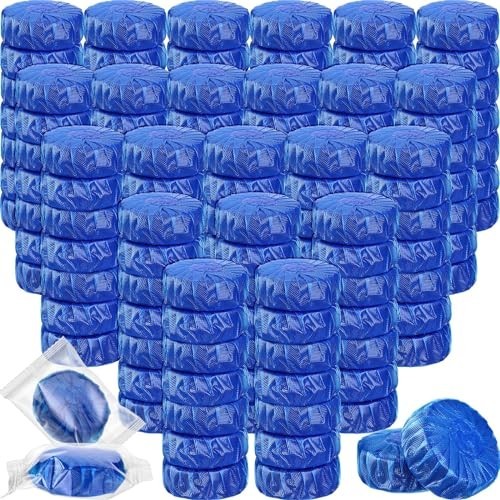 100 Pack Automatic Toilet Cleaner Tablets – Long Lasting Bathroom Tank Blue Tabl