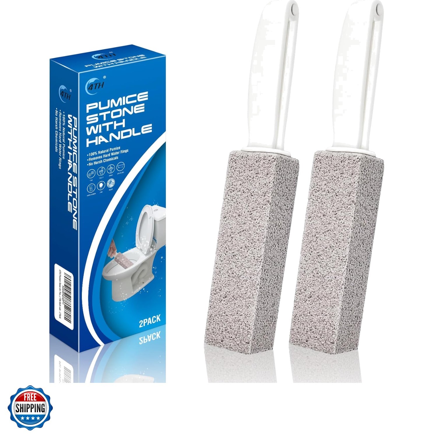Stone for Toilet Bowl Cleaning, Stick with Handle,Cleans Away Limescale Stain…