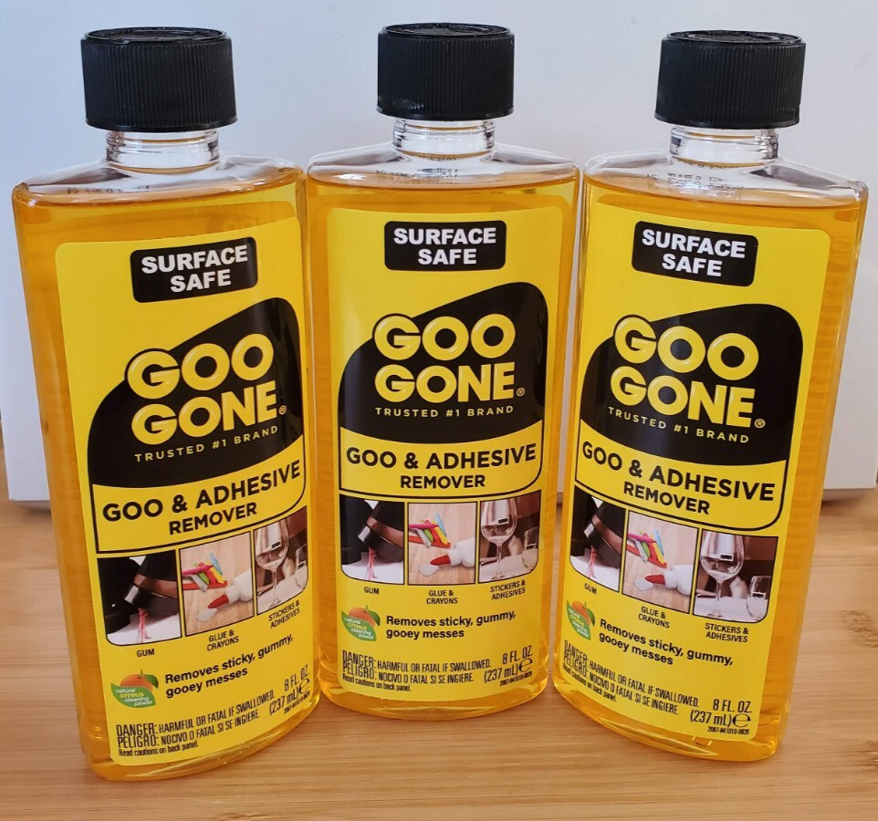 3 Pack Goo Gone Adhesive Remover 8 oz Surface Safe Gum Sticker Adhesive Remover