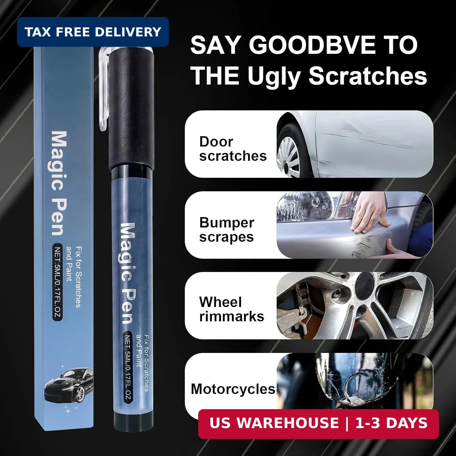 Magic Car Scratch Removal Pen, New Car Magic Scratch Remover Pen, Cars Pens Scra