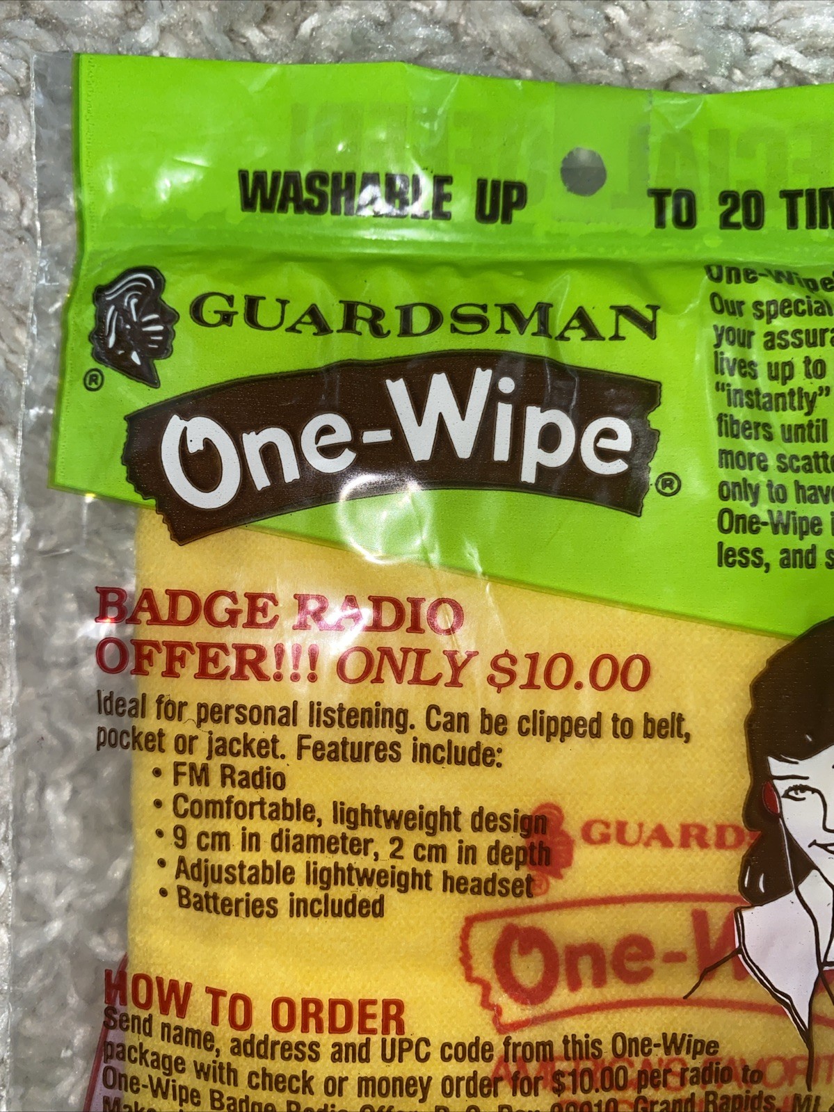 Vintage 1980’s Guardsman One Wipe Dust Cloth 14×18 Dusting for TV or Movie Prop