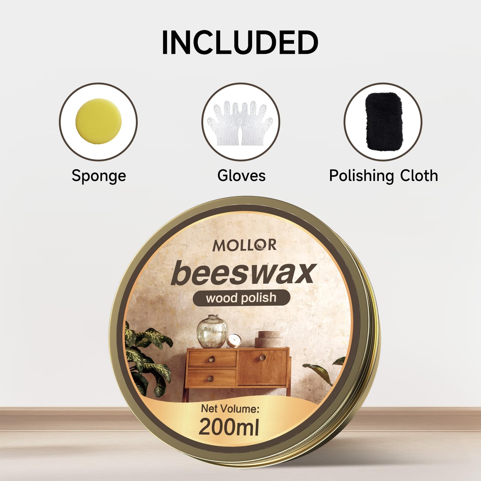 Beeswax Furniture Polish, Cabinet and Table Restorer, Natural Wood Conditione…