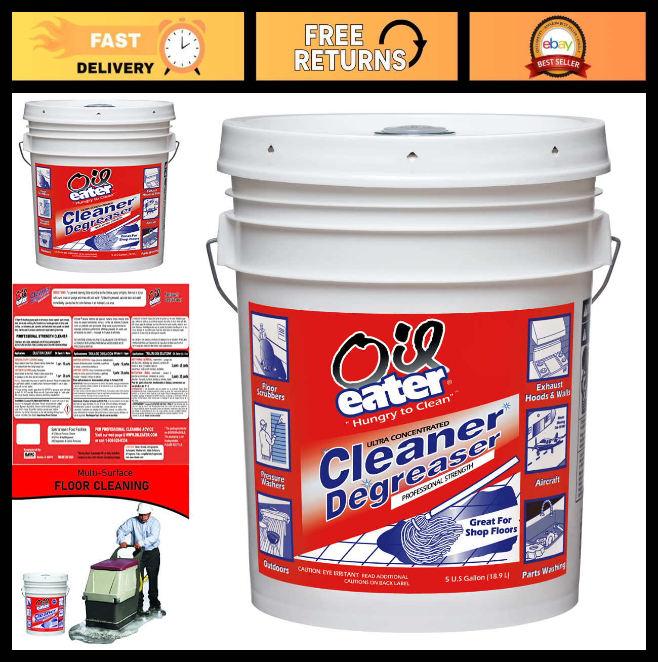 Oil Eater Original 5 Gallon Cleaner/Degreaser 640 Fl Oz