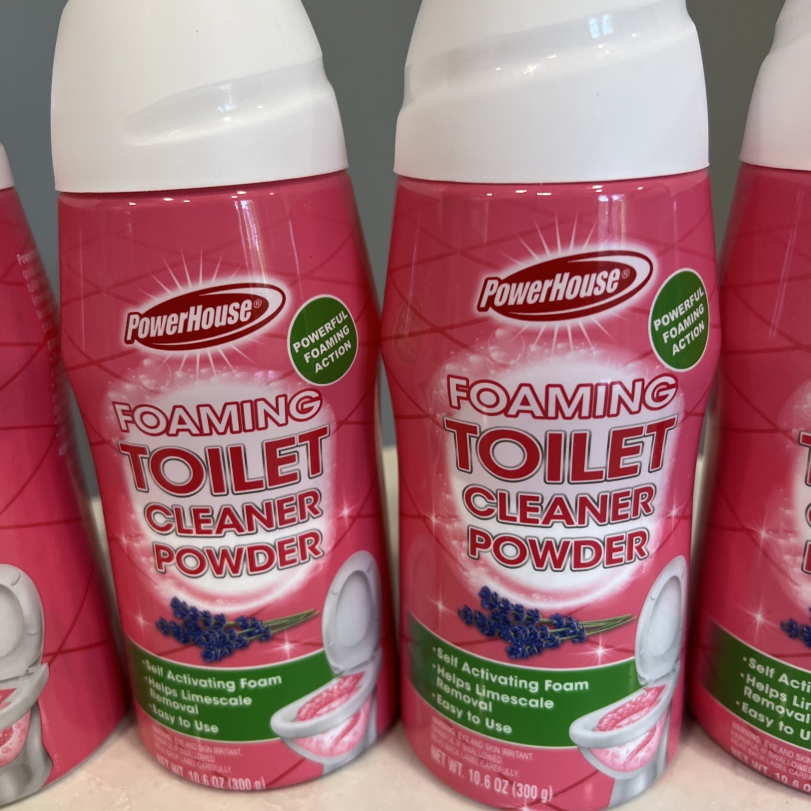 4x Power House Foaming Toilet Cleaner Powder 10.5 oz Each New DHH