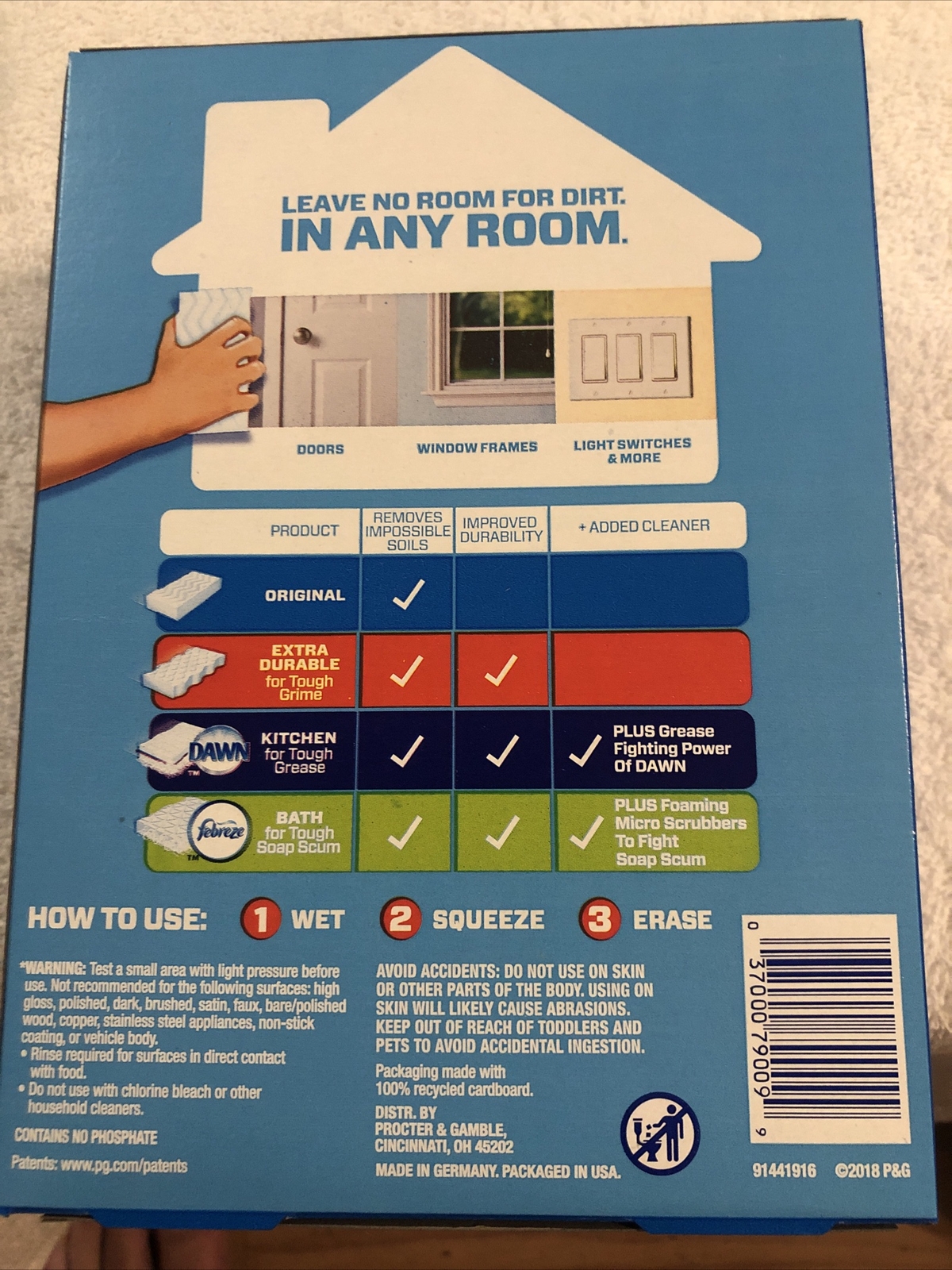 Mr Clean (6 Packs)ORIGINAL Magic Eraser HOUSE Cleaning Pads ~Walls Rooms & More